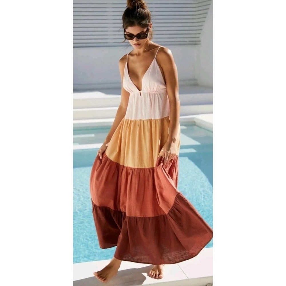 Anthropologie The Raya Colorblock Maxi Dress